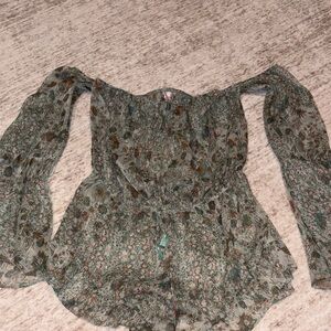 Victoria's Secret Floral Off-Shoulder Coverup - Green